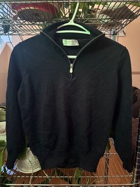 Brunello Cucinelli Black Half-Zip Sweater